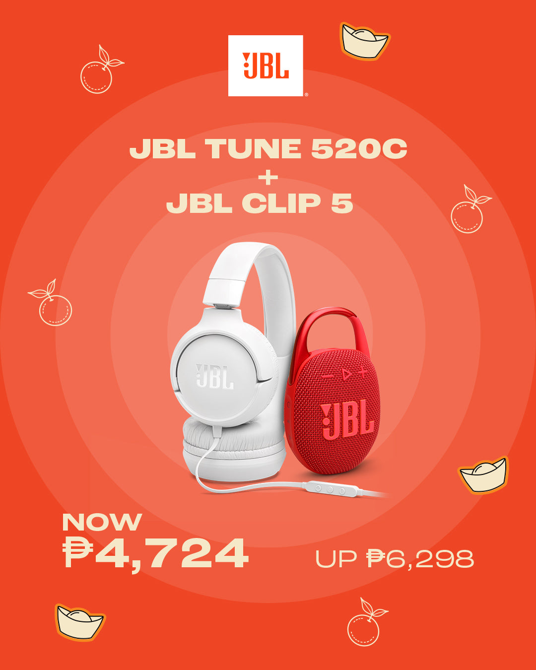 JBL CLIP 5 + JBL TUNE 520C