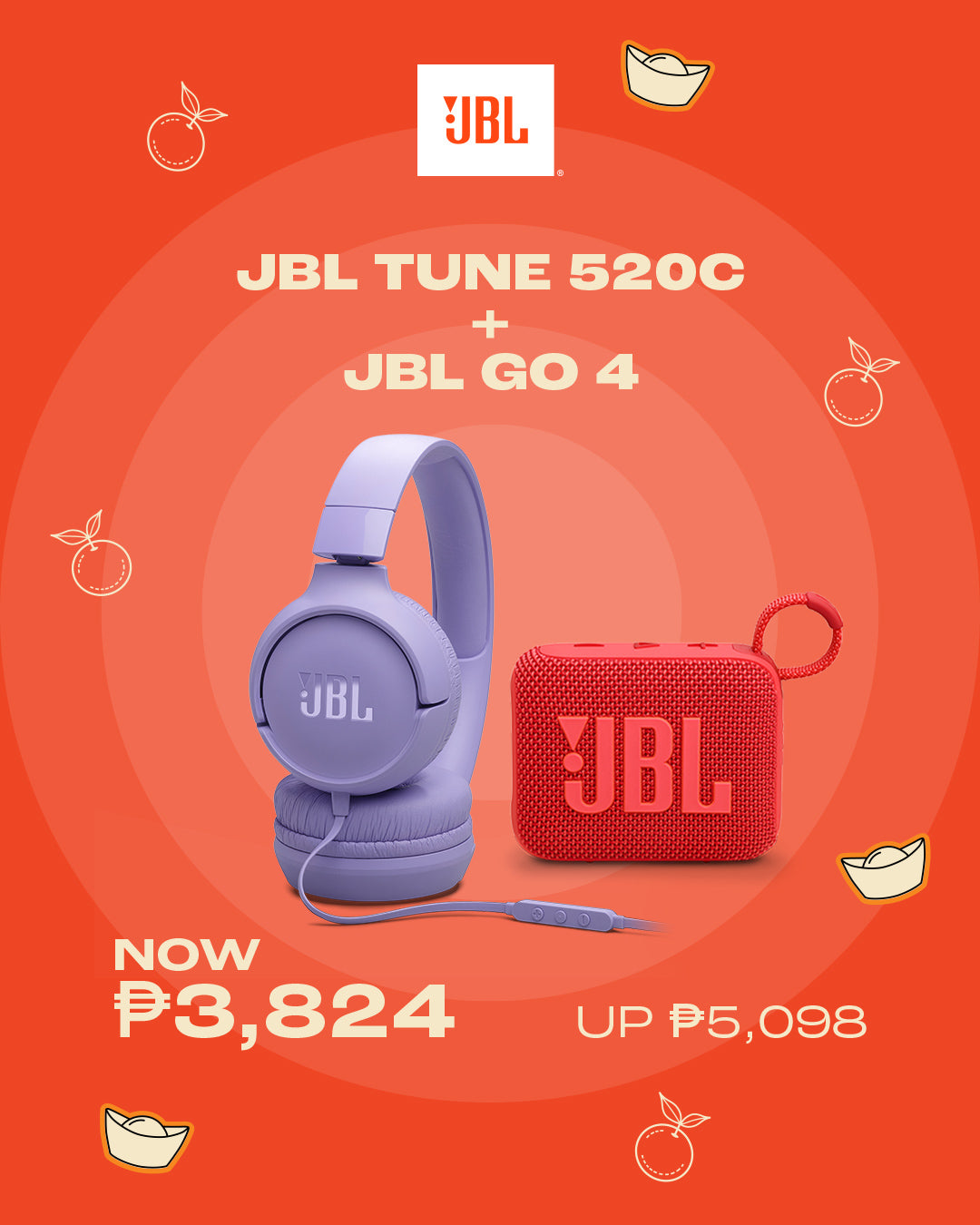 JBL TUNE 520C + JBL GO 4