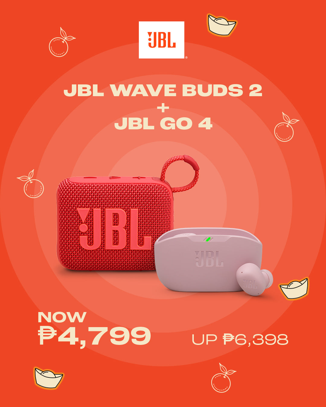 JBL WAVE BUDS 2 + JBL GO 4